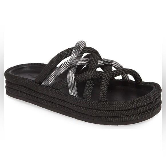 rag & bone Kris Stacked Sandal with Rope and Leather Detailing - Picture 2 of 16